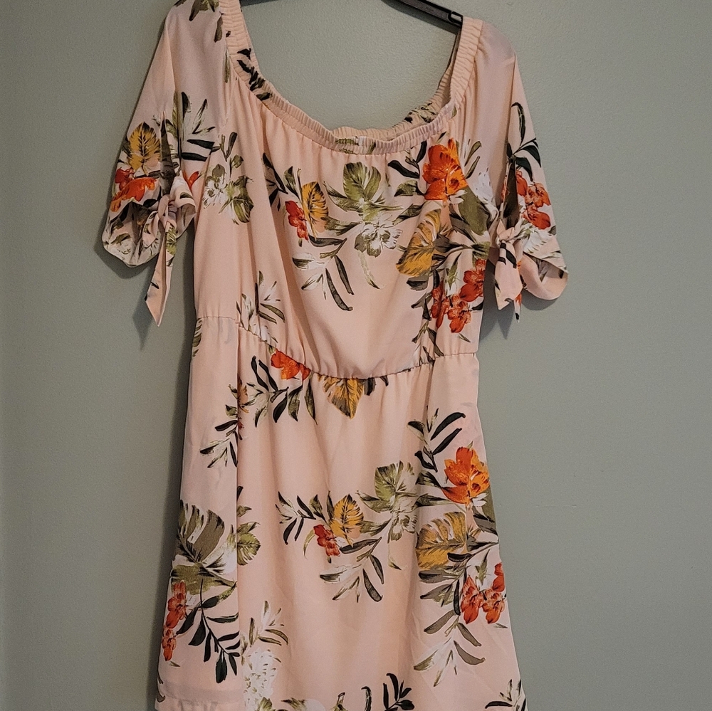 New York & Company Off Shoulder Floral Dress